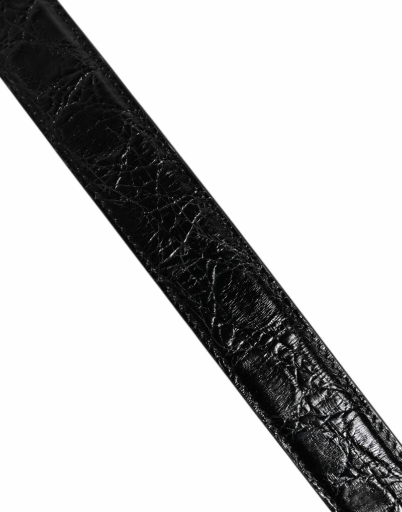 Dolce & Gabbana Black Alligator Leather Bag Shoulder Strap - Image 5