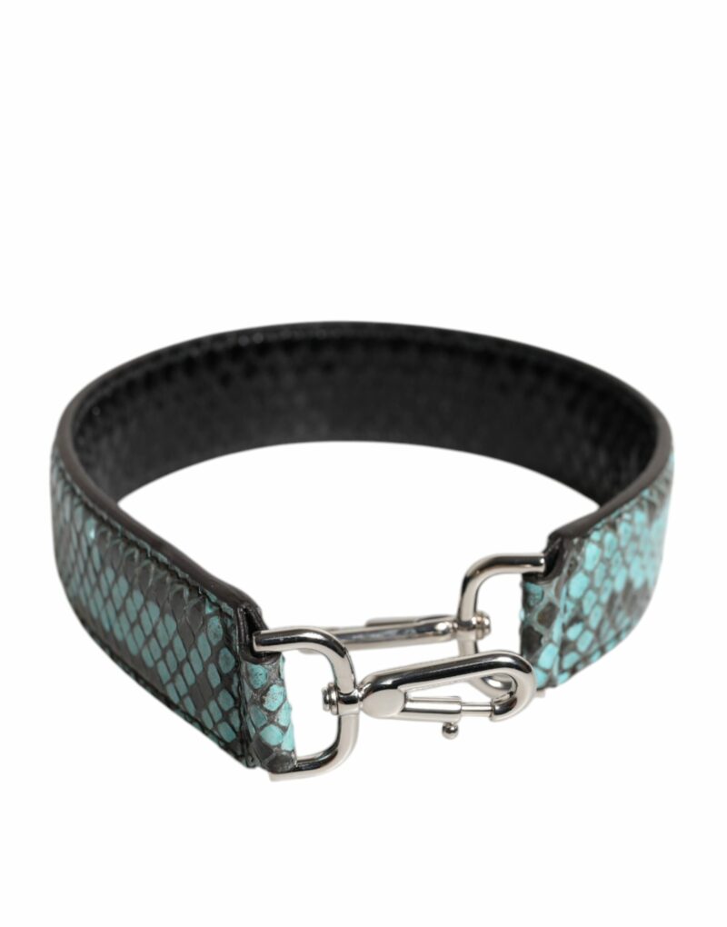Dolce & Gabbana Black Blue Exotic Leather Bag Shoulder Strap - Image 2
