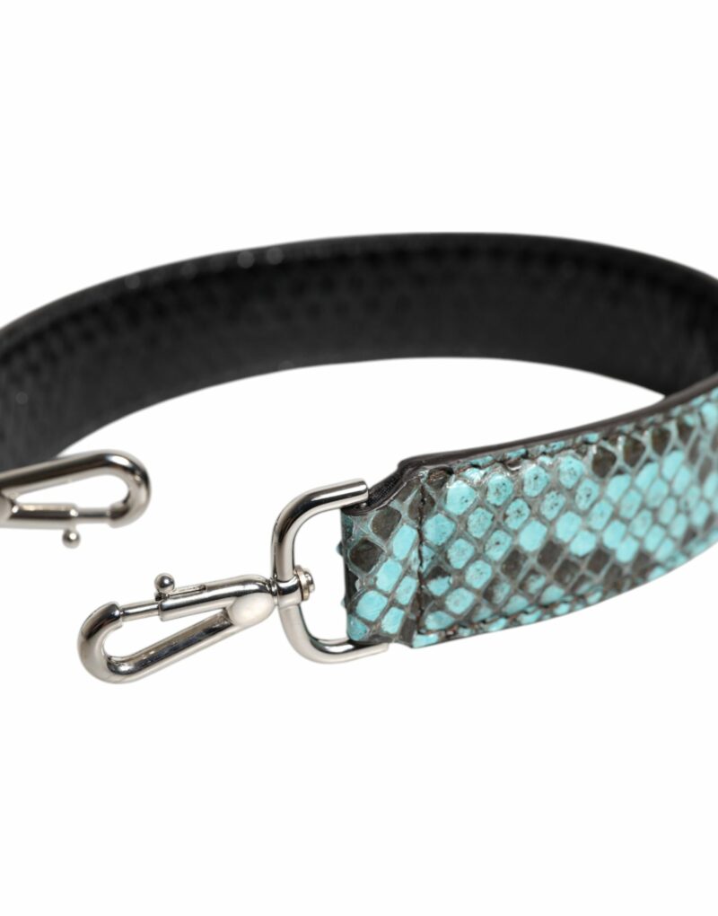 Dolce & Gabbana Black Blue Exotic Leather Bag Shoulder Strap - Image 3