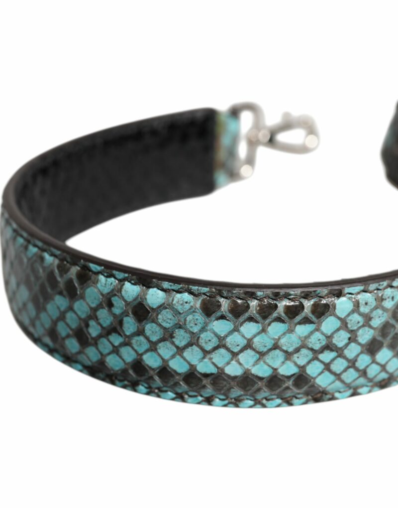 Dolce & Gabbana Black Blue Exotic Leather Bag Shoulder Strap - Image 4