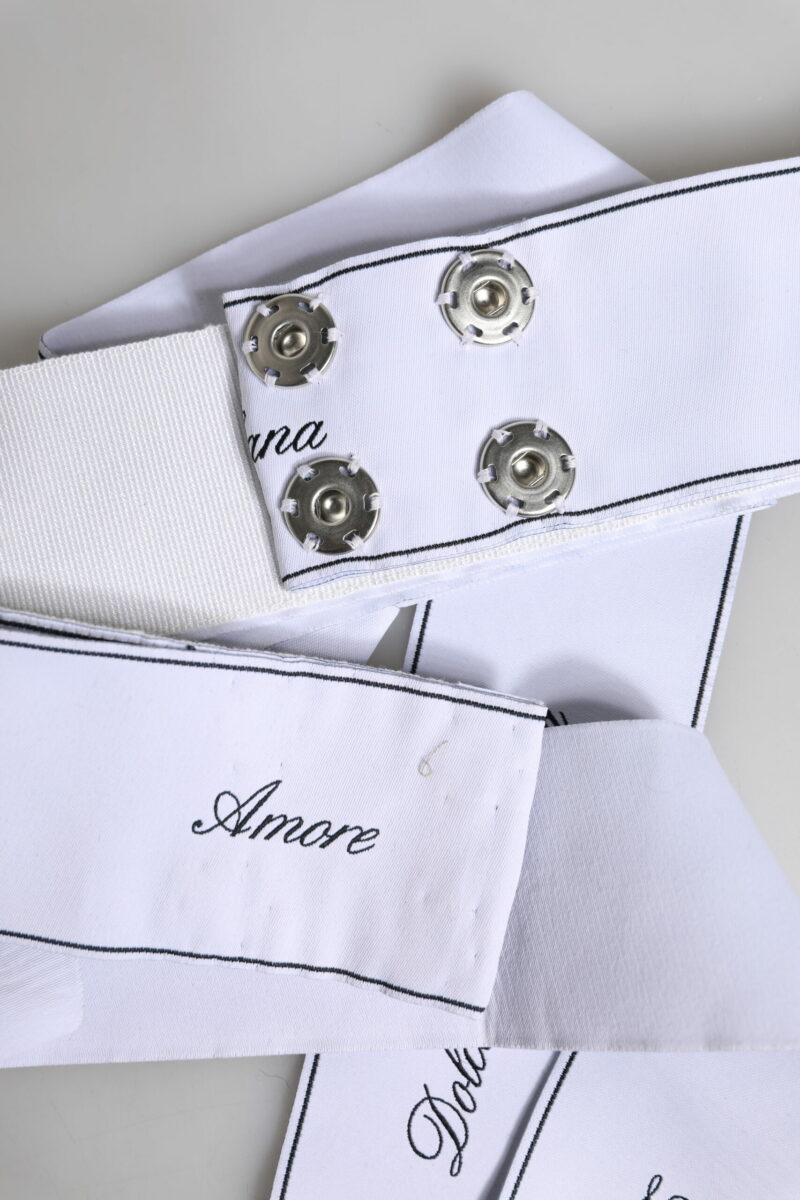 Dolce & Gabbana White Waist Ribbon Wide Bow Logo Belt - Image 6