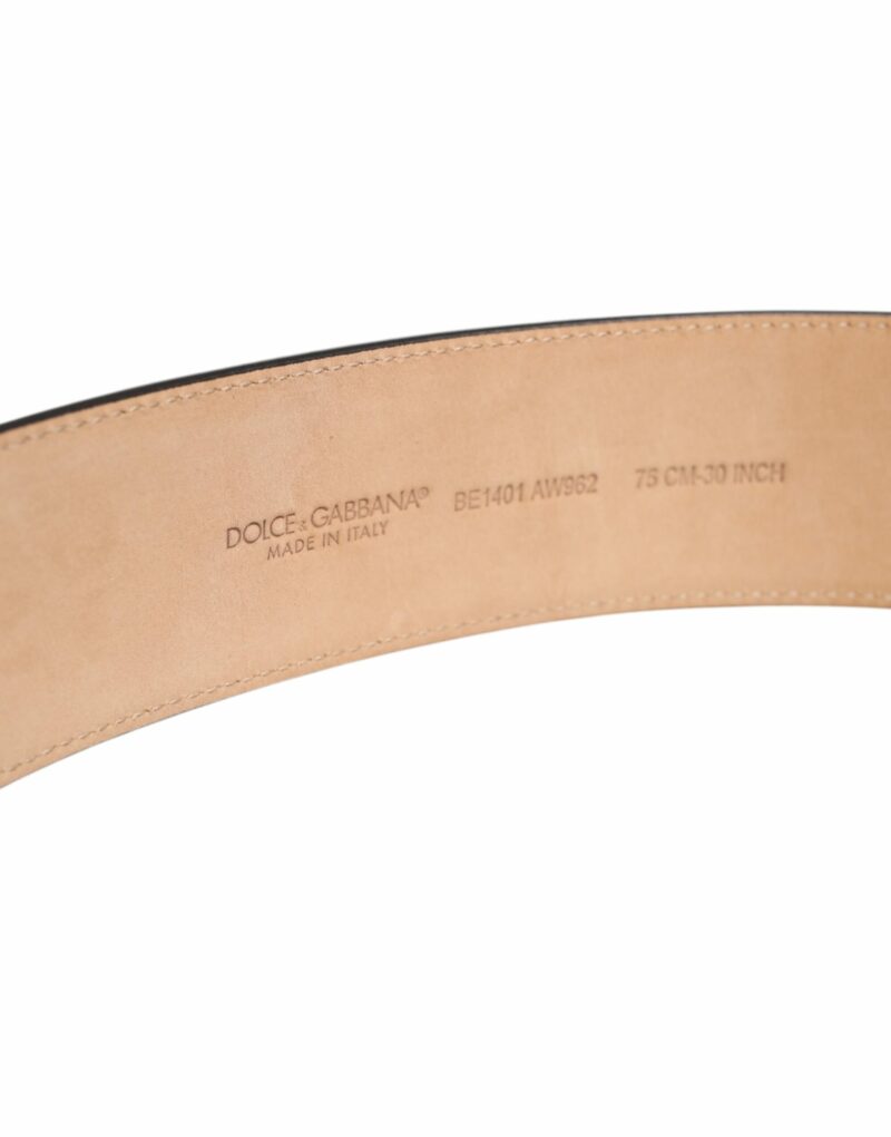 Dolce & Gabbana Brown Leather Waist Gold Metal Buckle Belt - Image 3
