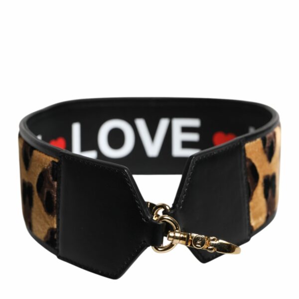 Dolce & Gabbana Multicolor Leopard Logo Love Bag Shoulder Strap