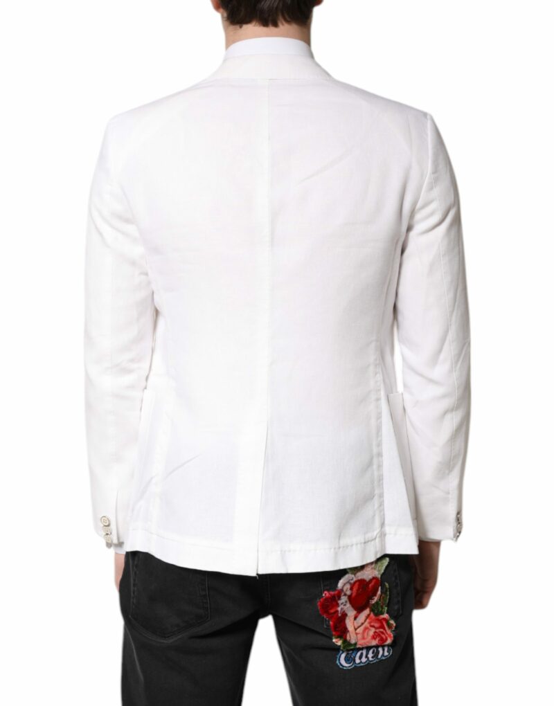 Dolce & Gabbana White Single Breasted Men Coat Blazer Suit - Image 3