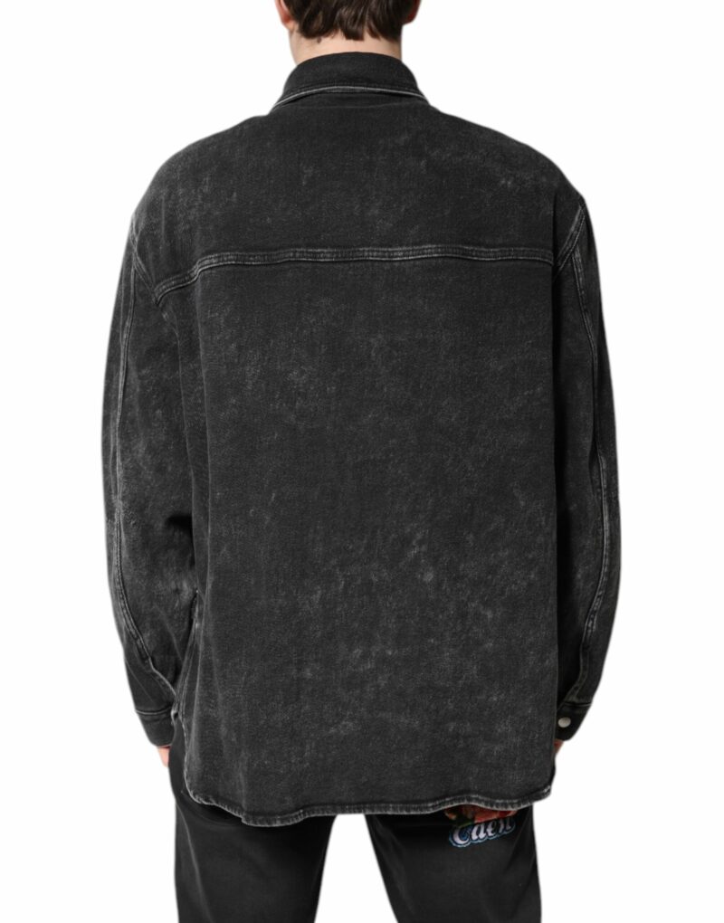 Dolce & Gabbana Black Logo Cotton Stretch Denim Jacket - Image 4