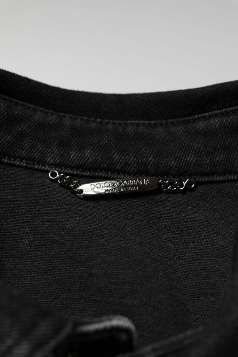 Dolce & Gabbana Black Logo Cotton Stretch Denim Jacket - Image 7