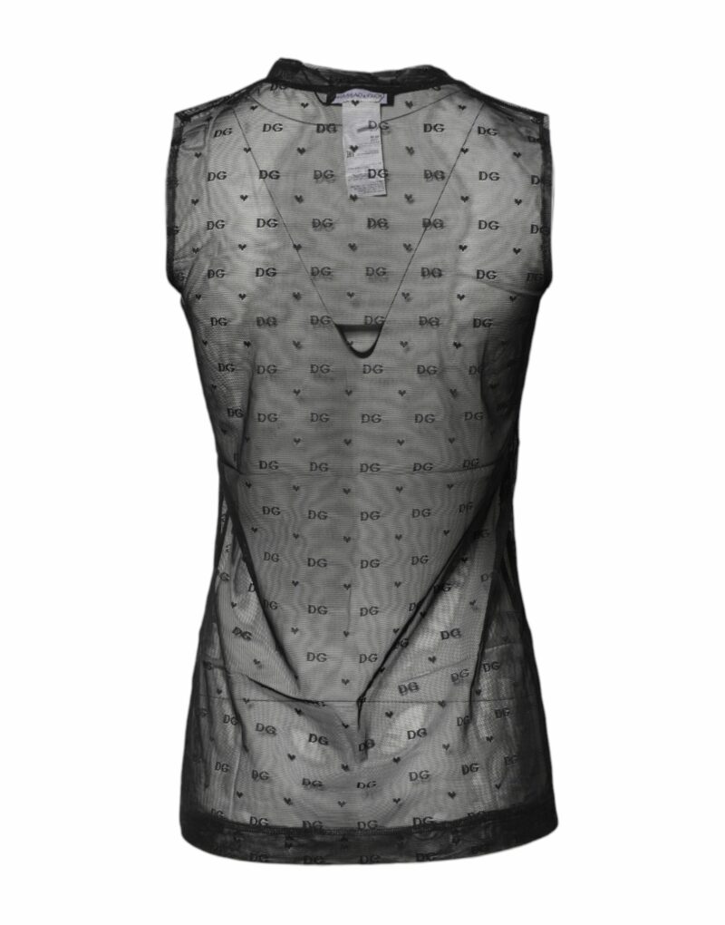 Dolce & Gabbana Black Nylon Logo Monogram Sleeveless Tank Top - Image 4