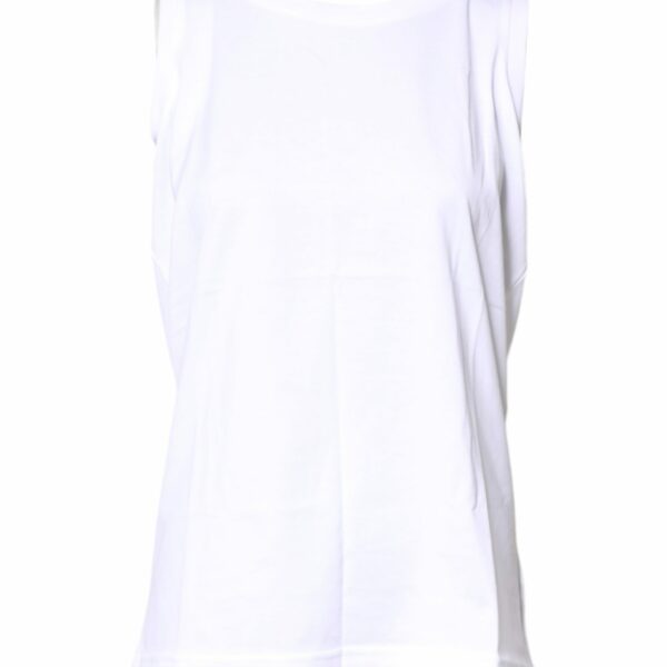 Dolce & Gabbana White Cotton Sleeveless Crew Neck T-shirt