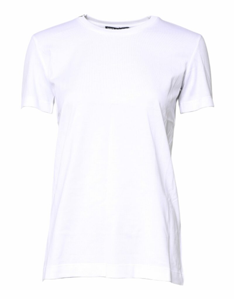 Dolce & Gabbana White Cotton Crew Neck Short Sleeves T-shirt