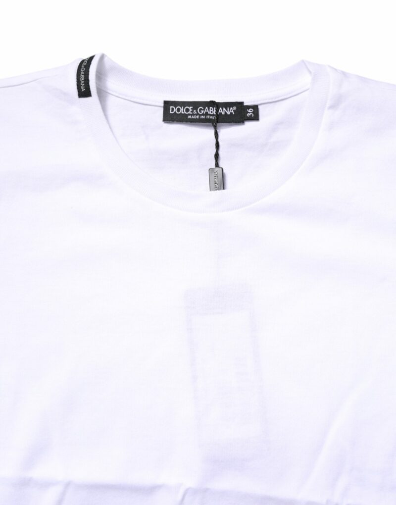 Dolce & Gabbana White Cotton Crew Neck Short Sleeves T-shirt - Image 5