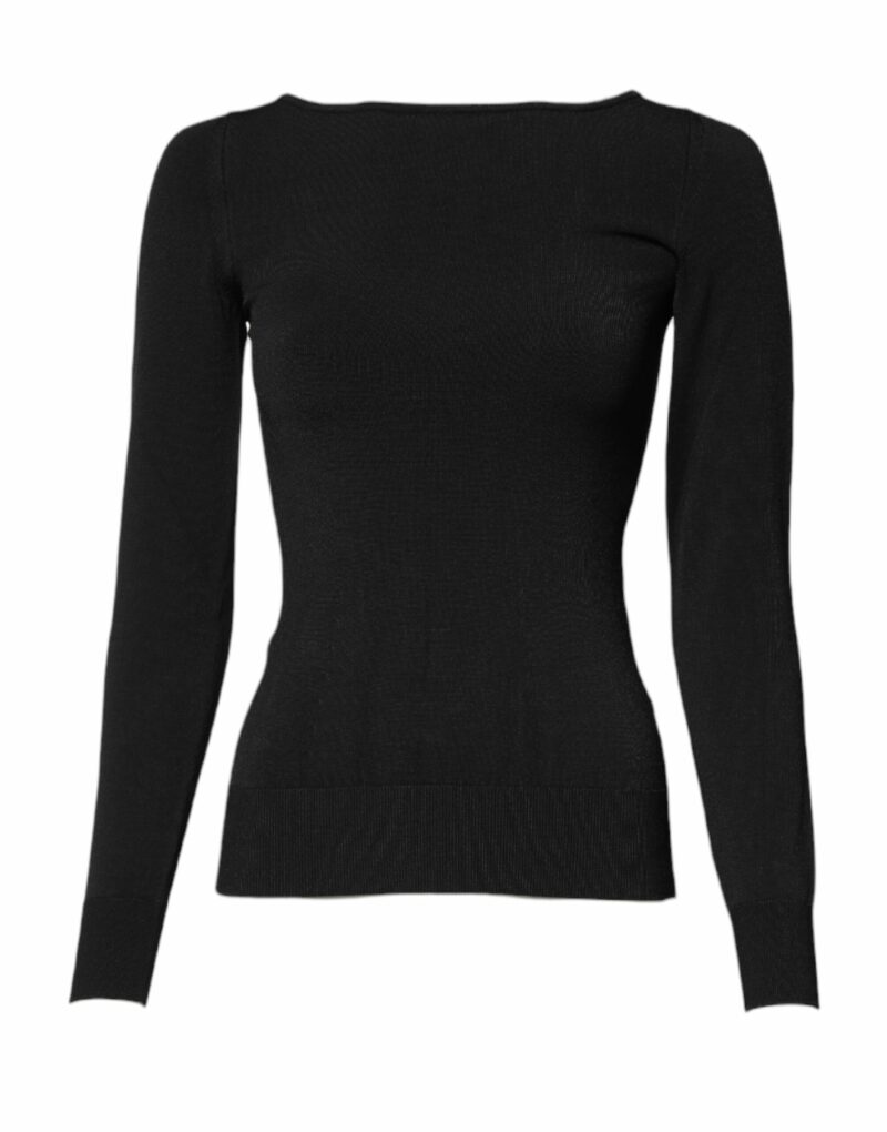 Dolce & Gabbana Black Viscose Long Sleeves Pullover Top - Image 2