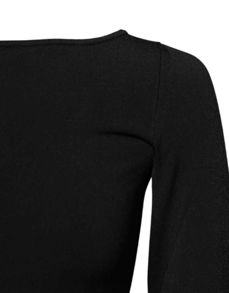 Dolce & Gabbana Black Viscose Long Sleeves Pullover Top - Image 3