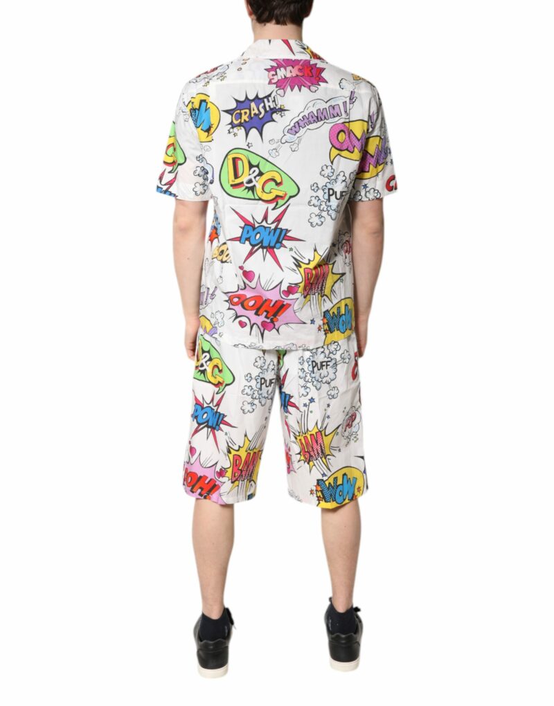 Dolce & Gabbana White Cartoon Print Cotton Men Pajama Set Sleepwear - Image 4