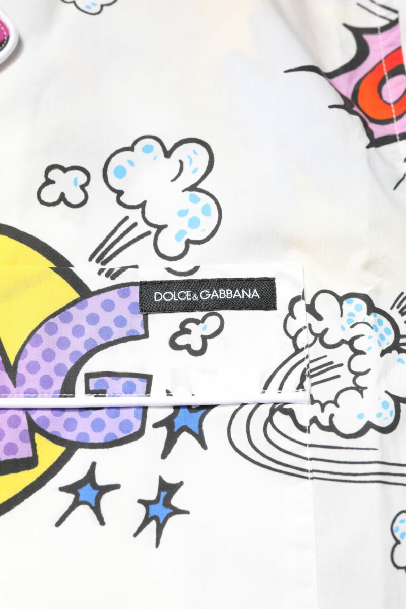Dolce & Gabbana White Cartoon Print Cotton Men Pajama Set Sleepwear - Image 6