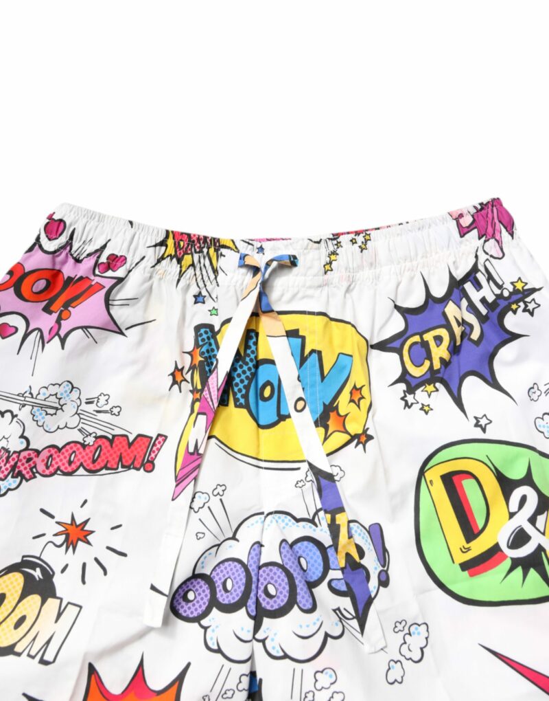 Dolce & Gabbana White Cartoon Print Cotton Men Pajama Set Sleepwear - Image 7
