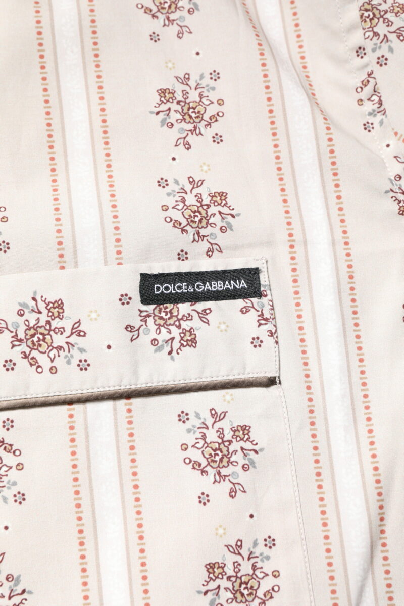 Dolce & Gabbana Beige Floral Print Cotton Men Pajama Set Sleepwear - Image 6
