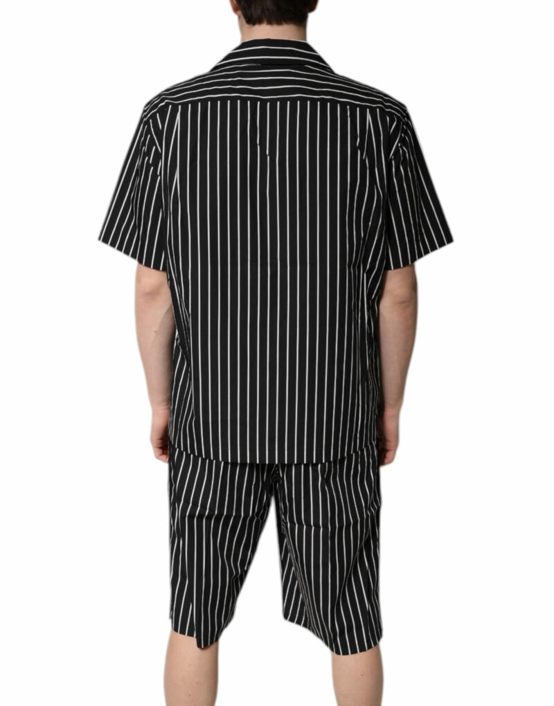 Dolce & Gabbana Black White Stripes Cotton Men Pajama Set Sleepwear - Image 4
