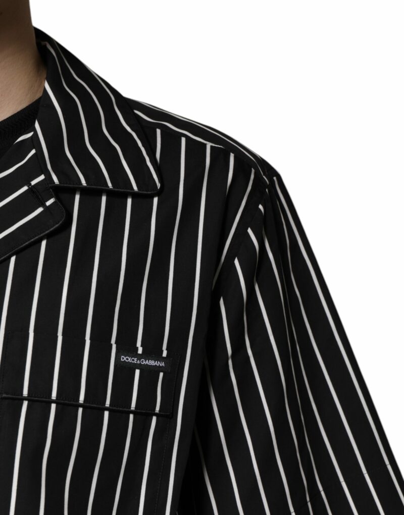 Dolce & Gabbana Black White Stripes Cotton Men Pajama Set Sleepwear - Image 5