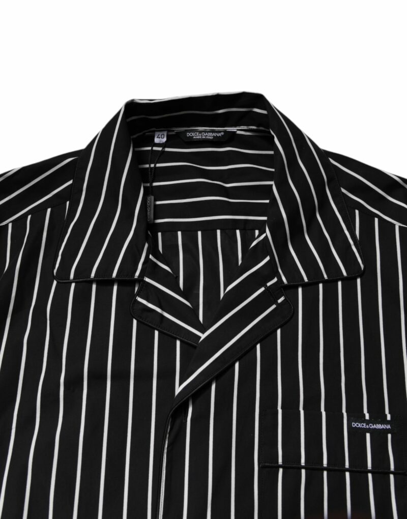 Dolce & Gabbana Black White Stripes Cotton Men Pajama Set Sleepwear - Image 6