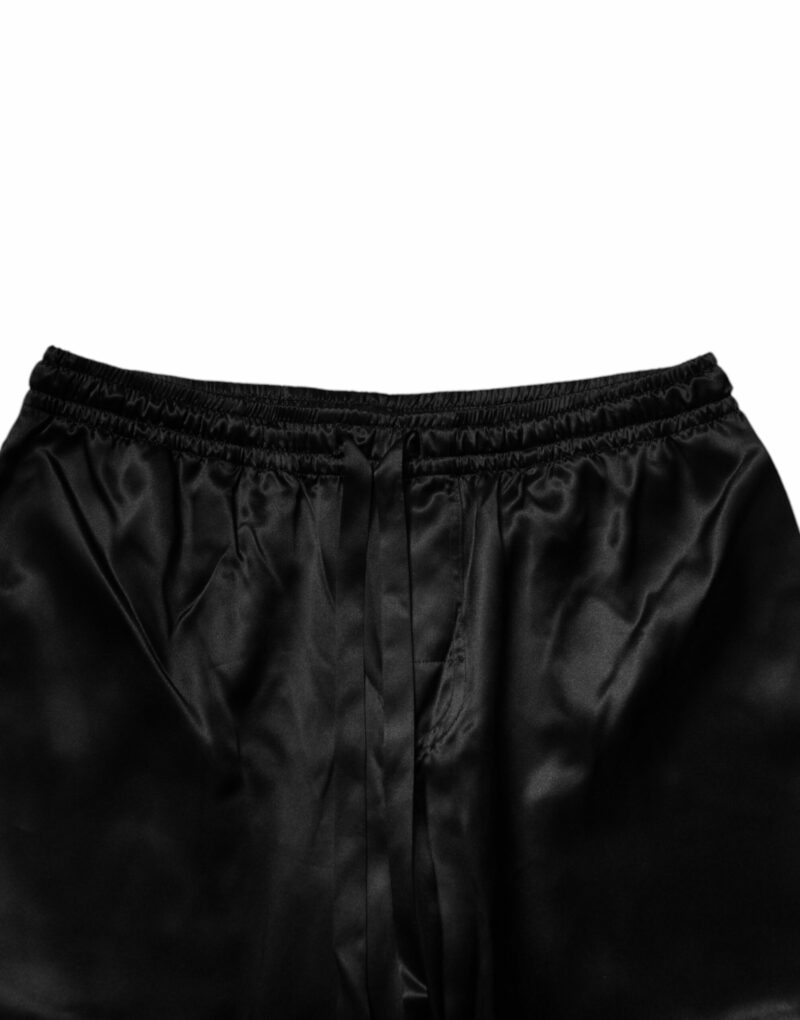 Dolce & Gabbana Black Silk Shirt Pants Pajama Set Sleepwear - Image 7