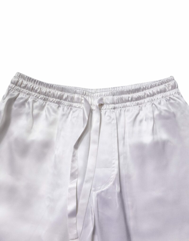Dolce & Gabbana White Satin Silk Men Pajama Set Sleepwear - Image 8