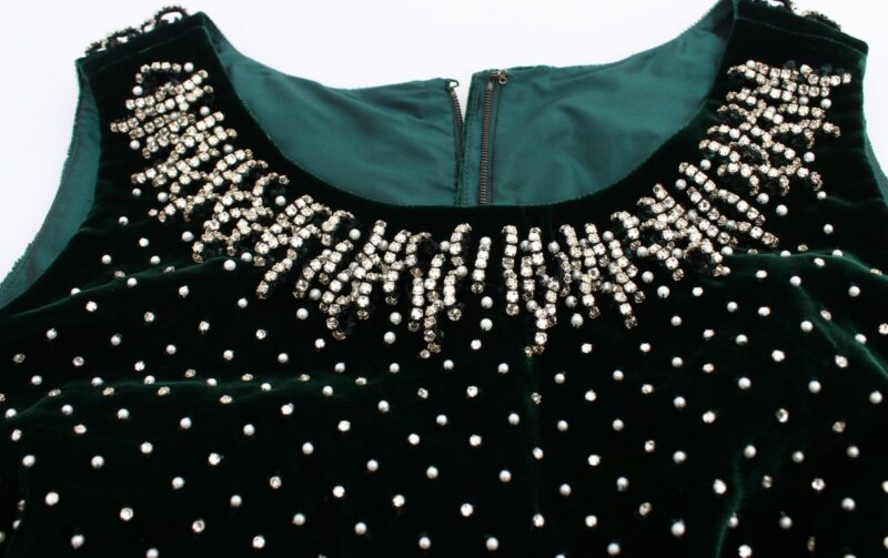 Dolce & Gabbana Enchanted Emerald Velvet Crystal Maxi Dress - Image 7