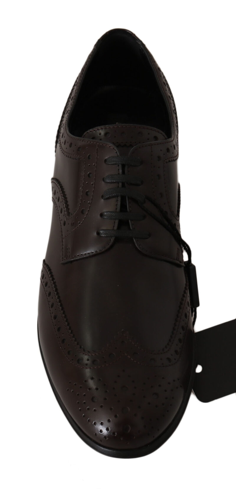 Dolce & Gabbana Elegant Brown Leather Oxford Flats - Image 7