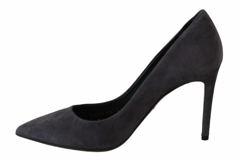 Dolce & Gabbana Elegant Gray Suede Stiletto Pumps - Image 6