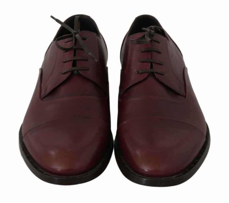 Dolce & Gabbana Elegant Bordeaux Leather Dress Shoes - Image 2