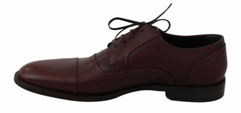 Dolce & Gabbana Elegant Bordeaux Leather Dress Shoes - Image 5