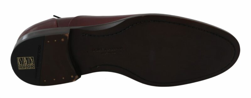 Dolce & Gabbana Elegant Bordeaux Leather Dress Shoes - Image 6