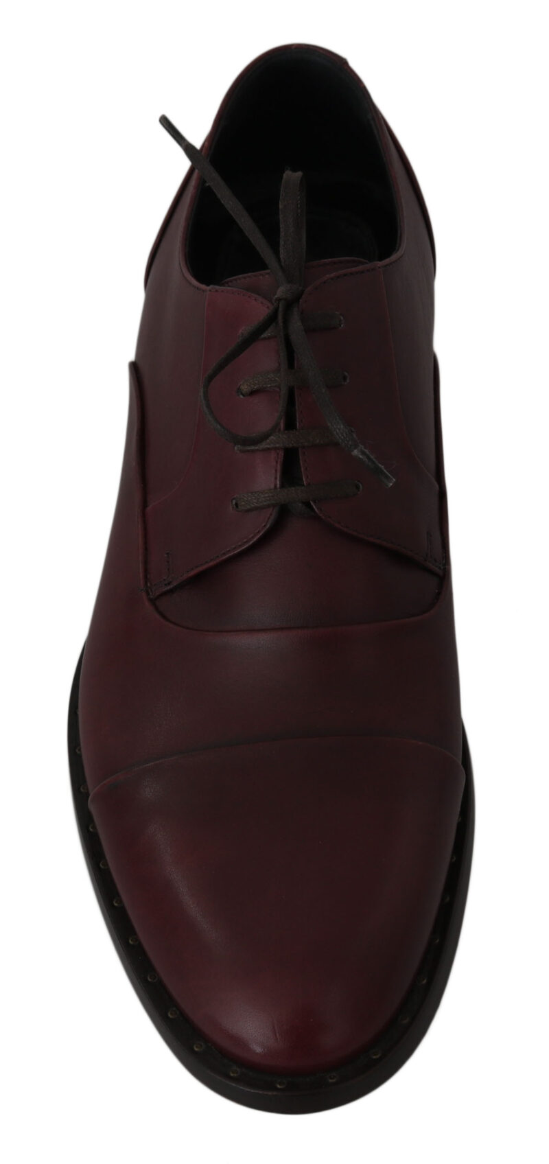 Dolce & Gabbana Elegant Bordeaux Leather Dress Shoes - Image 7