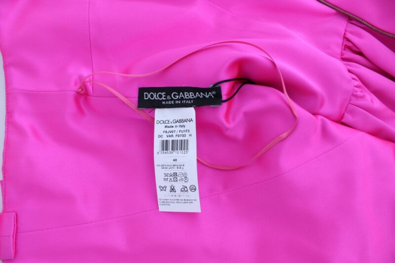 Dolce & Gabbana Elegant Silk Full Length Pink Sheath Dress - Image 7