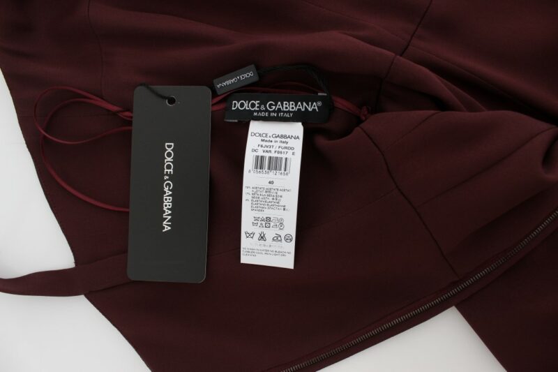 Dolce & Gabbana Elegant Bordeaux Sheath Dress - Image 7