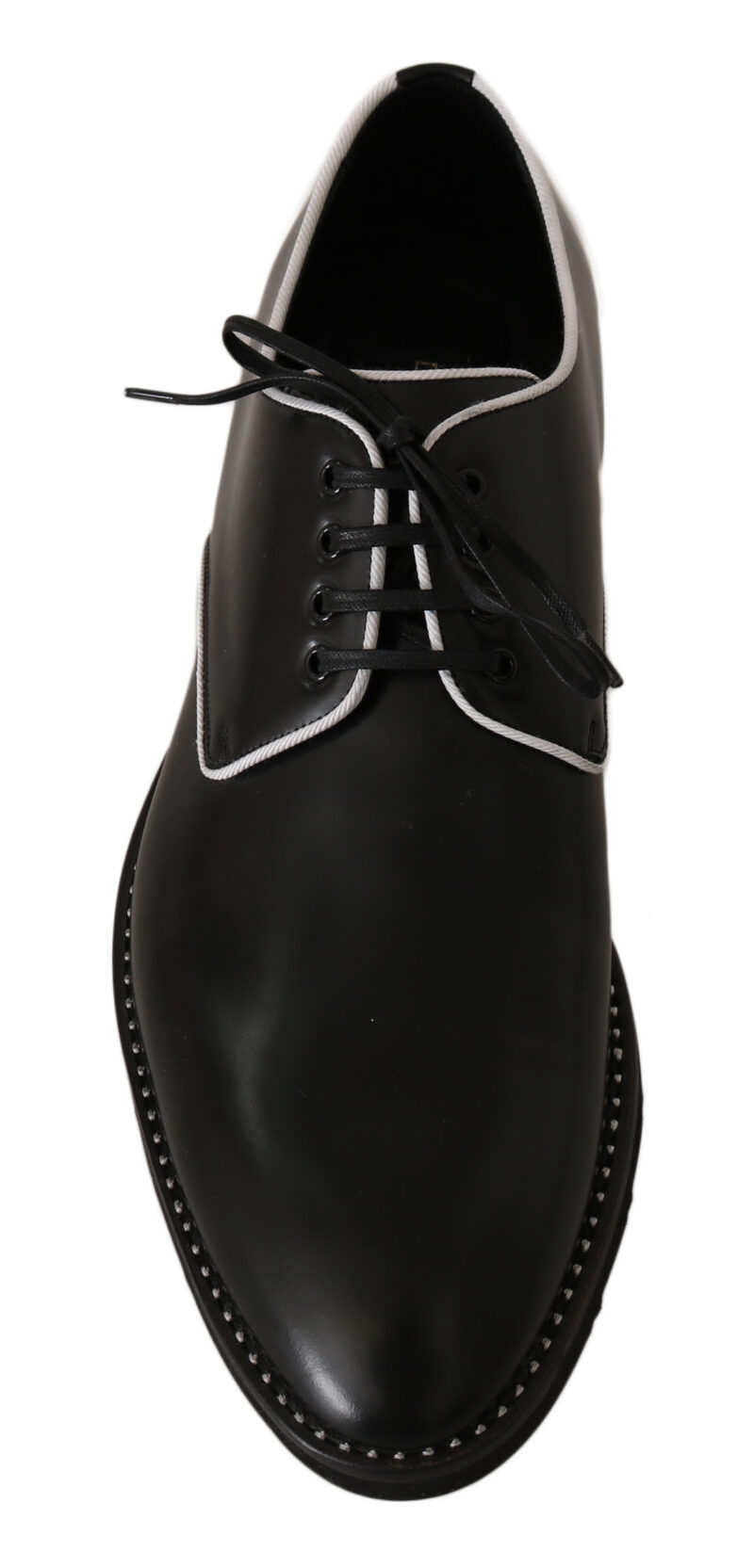 Dolce & Gabbana Elegant Black Leather Derby Dress Shoes - Image 2