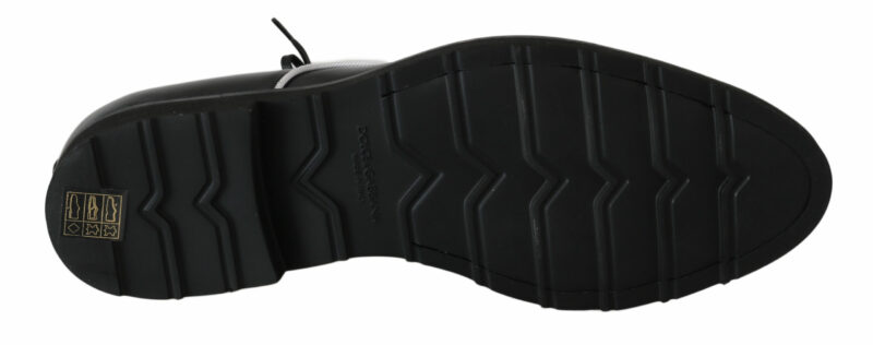 Dolce & Gabbana Elegant Black Leather Derby Dress Shoes - Image 7