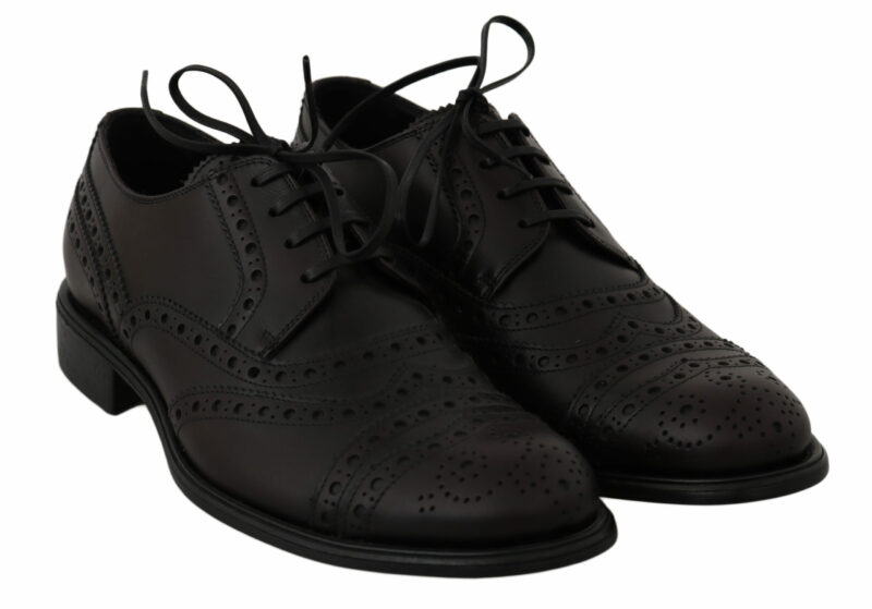 Dolce & Gabbana Elegant Bordeaux Wingtip Derby Dress Shoes - Image 3