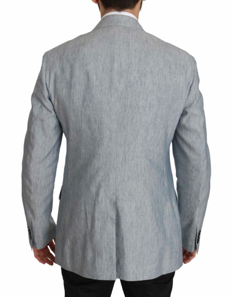 Dolce & Gabbana Elegant Light Blue Double Breasted Blazer - Image 2