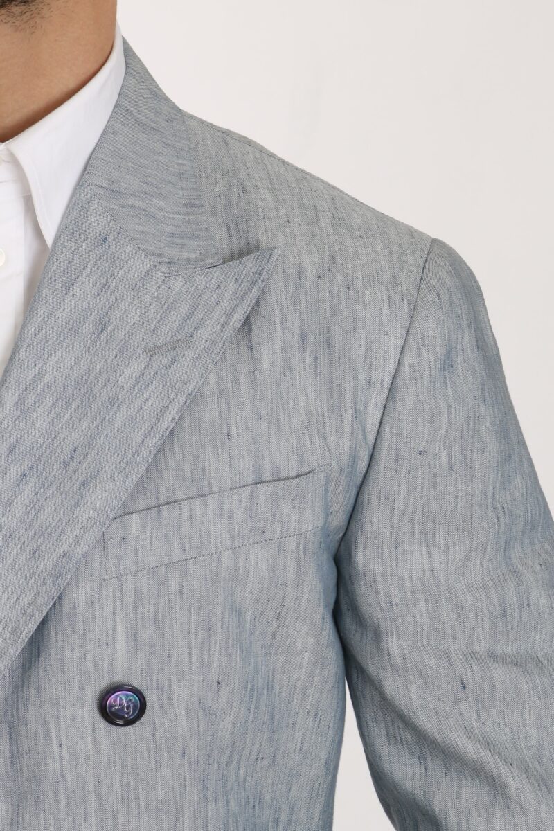 Dolce & Gabbana Elegant Light Blue Double Breasted Blazer - Image 4