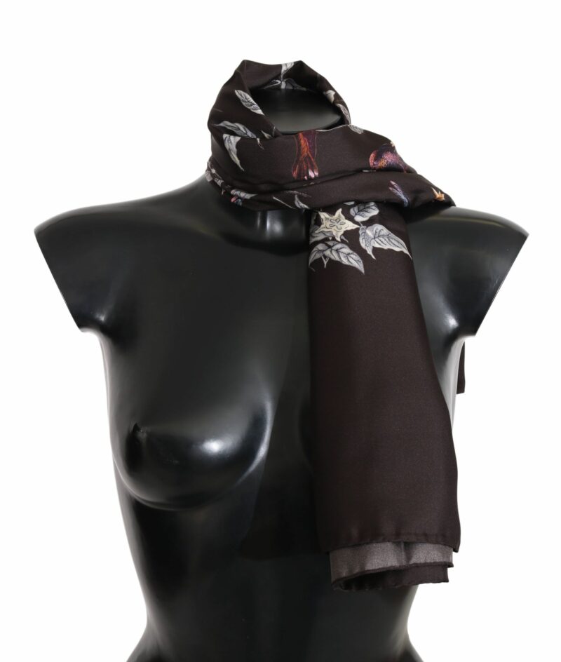 Dolce & Gabbana Elegant Silk Scarf Wrap in Luxe Brown - Image 3