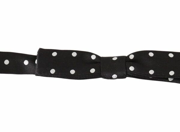 Dolce & Gabbana Elegant Black Polka Dot Silk Bow Tie