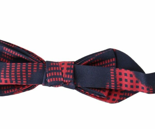 Dolce & Gabbana Elegant Red Checkered Silk Bow Tie