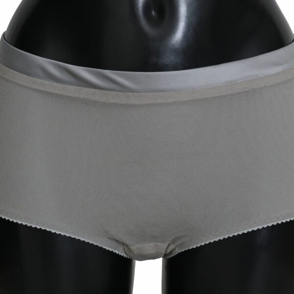 Dolce & Gabbana Shimmering Silver Stretch Cotton Underwear