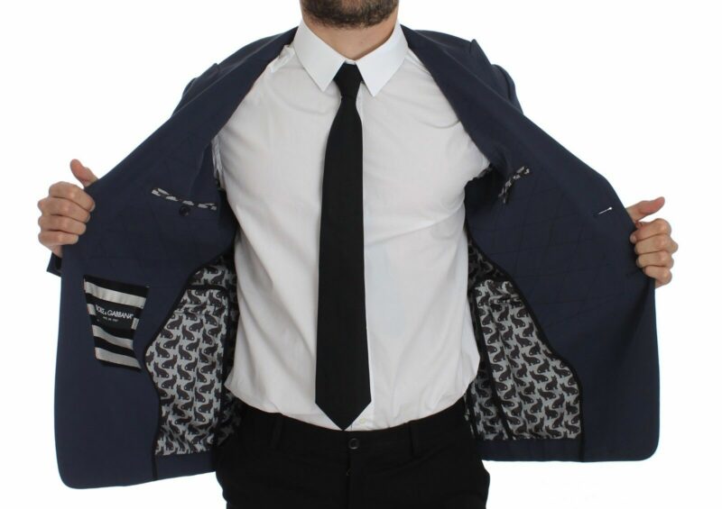 Dolce & Gabbana Elegant Blue Cotton Stretch Blazer Jacket - Image 4