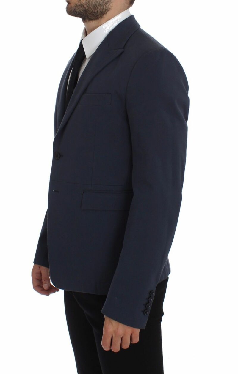 Dolce & Gabbana Elegant Blue Cotton Stretch Blazer Jacket - Image 6