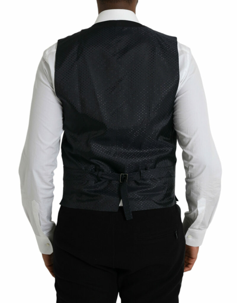 Dolce & Gabbana Black Wool Waistcoat Dress Formal Vest - Image 3