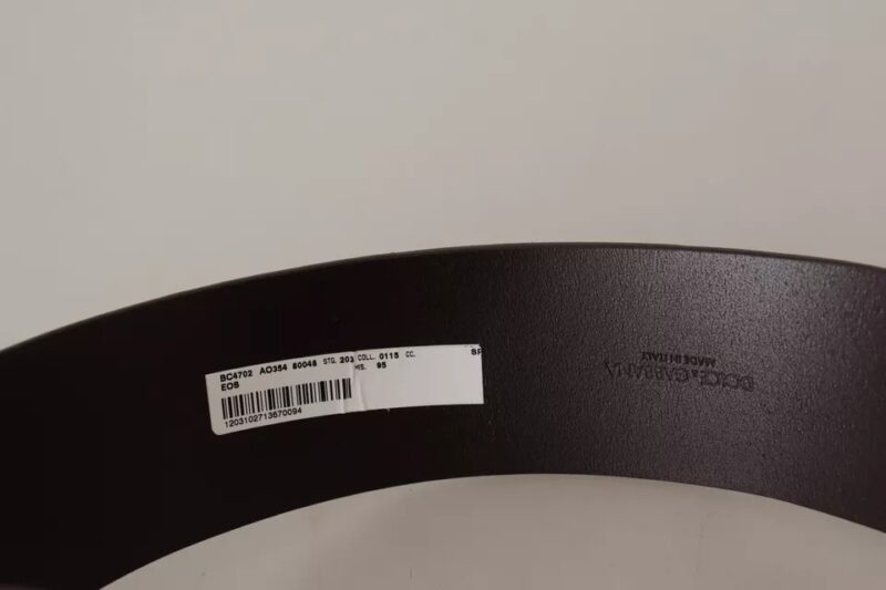 Dolce & Gabbana Dark Brown Wide Calf Leather Logo Round Buckle Belt - Image 6
