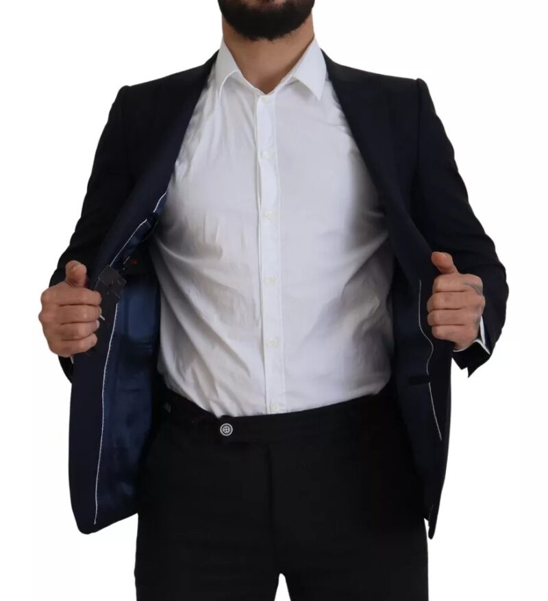 Dolce & Gabbana Blue Wool Single Breasted Coat Men Blazer - Image 3