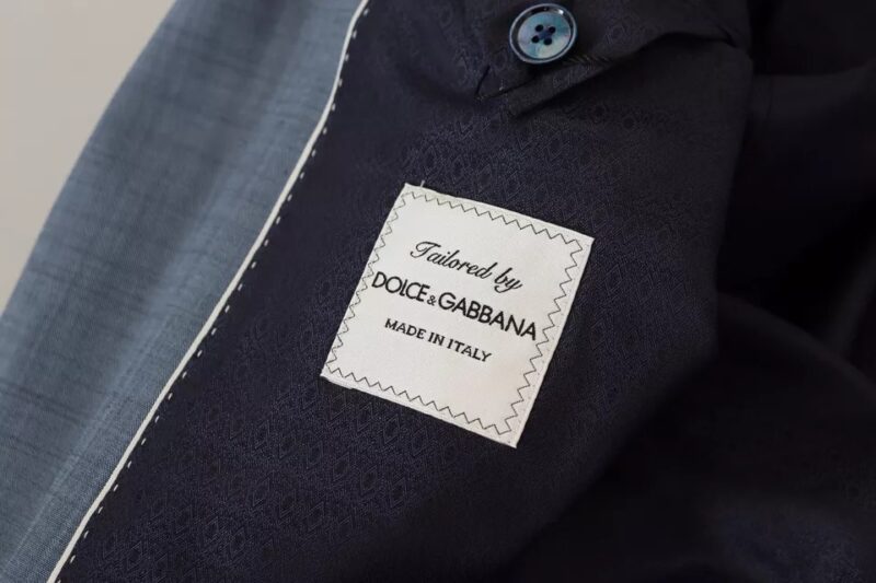 Dolce & Gabbana Blue Wool Stretch Slim Fit Jacket Blazer - Image 8