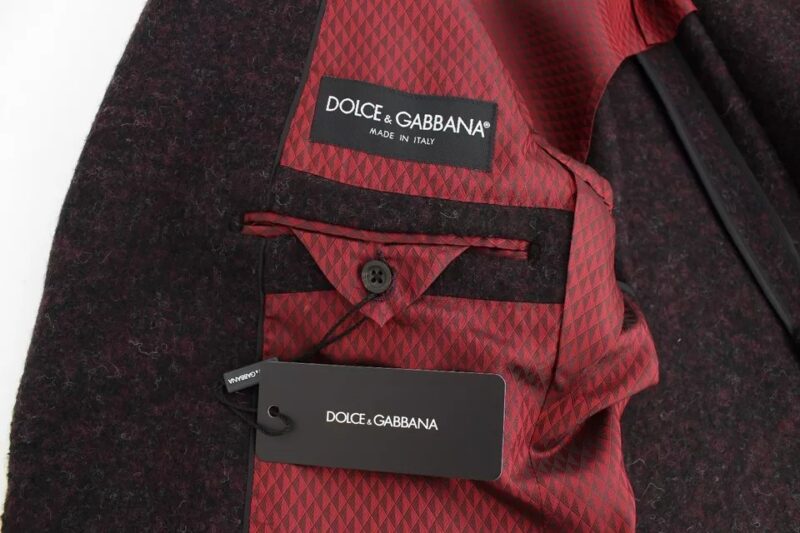 Dolce & Gabbana Bordeaux Alpaca Two Button Jacket Blazer - Image 7